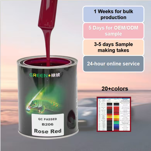 GREEN B206 Rouge Rose Acrylique 2K <span class=keywords><strong>Produit</strong></span> d'entretien automobile respectueux de l'environnement Norme OEM Peinture haute brillance pour les réparations de <span class=keywords><strong>carrosserie</strong></span> - Product Image 1