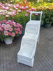 Support à fleurs à trois niveaux en bois massif, <span class=keywords><strong>étagère</strong></span> à <span class=keywords><strong>bonsaï</strong></span> en bois, idéal pour les maisons d'hôtes, les balcons et les patios - Prix de gros - Product Image 5