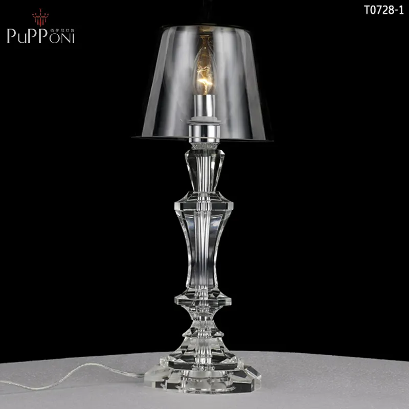 Lamp Factory Modern Crystal Table Lamp With Transparent Black Lampshade