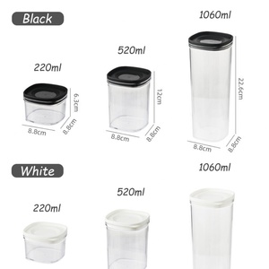 Transparent High Capacity Square Plastic Storage Jars Waterproof and Decorative DIY Sticker Fridge <b>Kitchen</b> Food Storage - Product Image 4