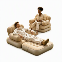 Canapé-lit gonflable intelligent double usage pour la maison, matelas paresseux en PVC floqué épaissi, pouf gonflable pliable pour la sieste de l'après-midi