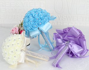 Fabricants <span class=keywords><strong>de</strong></span> fleurs artificielles en mousse, fleurs en ruban simulées, bouquets tendance pour mariage et Thanksgiving, décorations romantiques pour <span class=keywords><strong>la</strong></span> maison - Product Image 2