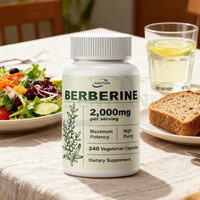 Capsules de berbérine OEM 100% Pure Max Power 120 Nutrition Suppléments de berbérine 2000mg Berberine HCI personnalisés