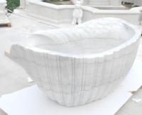 Baignoire autoportante en coquille de conque, baignoire en marbre, baignoire en pierre naturelle sculptée à la main |   Design de coquillage de luxe, intérieur écologique