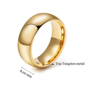 메실라이프 도매 4mm 6mm 8mm 2mm 금도금 텅스텐 심플 매칭 웨딩 반지 남녀 공용 - Product Image 1