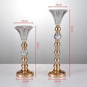 <span class=keywords><strong>Vase</strong></span> en métal doré et <span class=keywords><strong>verre</strong></span> de haute qualité avec un design magnifique Décorations de centre de table pour mariage et événement à la maison - Product Image 2