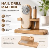 Nouvelle perceuse à ongles sans fil avec moteur puissant sans noyau, type C, lime électrique, ponceuse à ongles + support en bois pour salon