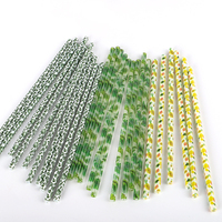 Pailles en plastique décoratives réutilisables écologiques en PP avec motifs mignons