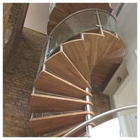 Escalier en colimaçon de luxe Prima en acier inoxydable avec balustrade en verre, escaliers flottants pour hôtel, villa, appartement