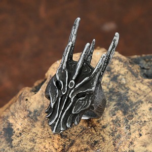 yunnique Stainless Steel <b>Skull</b> <b>Ring</b> For Men Spike Design Gothic Party Jewelry Size 7 8 9 10 11 12 13 - Product Image 3