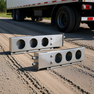 Soportes para Guardabarros de Acero Inoxidable Plateado, Espaciado de Pernos de 2-1/2 Pulgadas, Resistentes con Resorte para Camiones - Product Image 2