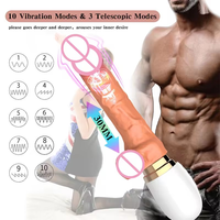 Frauen-Sexspielzeug Fernbedienung Vibration Große Größe Beheizter Automatischer Teleskop-Dildo Vibrator