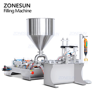 ZONESUN ZS-GTSP2 pompe à Piston 2 têtes jus de fruits nourriture pour animaux de compagnie Sauce bec poche détergent à lessive sac pâte remplissage bouchage Machine