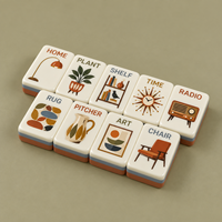 Ensemble de Mahjong sur le thème rétro des années 1950, personnalisé, avec des tuiles à trois couches, table de jeu, comptoir, décoration de la maison, accessoires de jeu