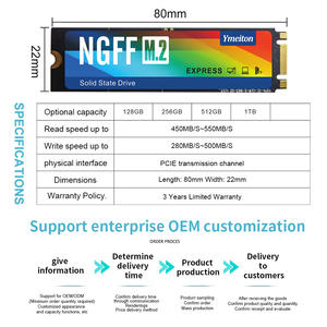 Ymeiton M.2 NGFF 2280 NGFF 120/128/240/256G SSD für Desktop Laptop Generalüberholt Gebraucht Unterstützt OEM Blau Bunt - Product Image 4