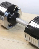 Kit d'Haltères à Poids Réglables Nouveau Design pour Fitness Musculation Poids Libres par Incréments de 4 kg