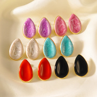 Nuevos Pendientes Geométricos con Efecto Gota, Elegantes, Minimalistas, Versátiles, Chapados en Oro de 18K, Acero Inoxidable, Joyería de Moda para Mujer