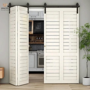 Portes pliantes de style grange <span class=keywords><strong>en</strong></span> <span class=keywords><strong>bois</strong></span> massif blanc Hôtel Appartement Insonorisé Intérieur Placard Bifold <span class=keywords><strong>Porte</strong></span> de grange - Product Image 3