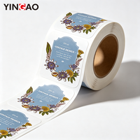 Étiquette autocollante personnalisée imperméable à l'eau, motif floral esthétique, pour pot de bougie, huile essentielle, diffuseur de parfum, décoration d'emballage