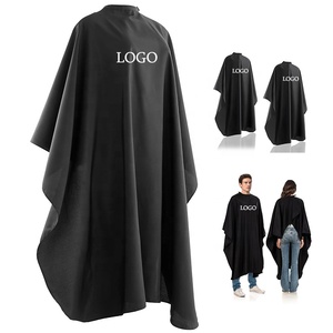 Cape de Salon Résistante à l'Eau à Faible MOQ, Logo Personnalisé, en Polyester Pongee, Robe de Barbier avec Boutons-Pression, Châ<span class=keywords><strong>le</strong></span> de Coiffure, <span class=keywords><strong>Capes</strong></span> de Coiffure - Product Image 1