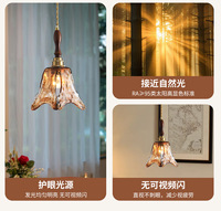 Lampe suspendue en verre vintage, lampe suspendue en verre teinté, lampe de plafond LED pour la protection des yeux, pour îlot de cuisine, salle à manger, chambre à coucher, café, décoration