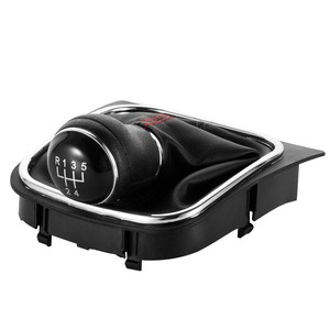 Car Gear <b>Knob</b> Leather <b>Shift</b> <b>Knob</b> 5 6 Speed For Volkswagen Jetta Golf 6 Ergonomic Design - Product Image 5