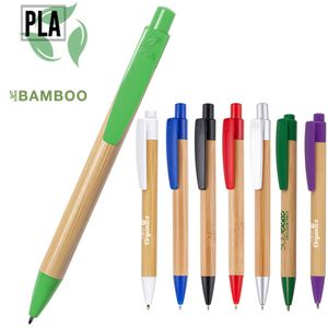 Stylo bille personnalisé en bambou naturel, écologique, SUMO, avec finition recyclable, idéal pour l'écriture et les cadeaux de bienvenue - Product Image 1