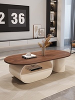 Table basse en bois massif de style moderne du milieu du siècle, design minimaliste vintage, design luxueux léger, meubles de salon, espace de rangement