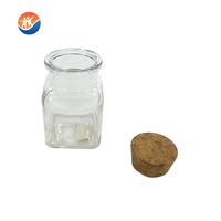 Bouteille en verre de 250 ml (8 oz) pour sauce, lait de coco, yaourt, pouding, avec bouchon en liège