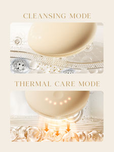 뷰티 기기 무선 진동 실리콘 페이셜 워시 브러시 가열 각질 제거제 딥 클렌징 IPX7 방수 3 강도 - Product Image 3