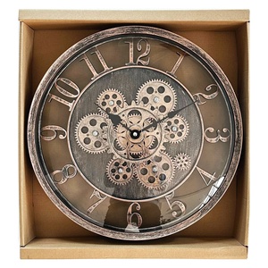 Hiện đại <span class=keywords><strong>retro</strong></span> phong cách công nghiệp thạch anh Đồng Hồ Xoay thiết kế bánh răng với sáng tạo Arc Glass ABS nhựa cho phòng khách trang trí nội thất - Product Image 3