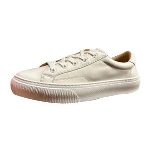 Zapatillas Casuales de Piel Genuina Blanca para Hombre, Hechas a Mano, con Cordones, Cómodas, Antideslizantes, Ligeras, con Entresuela de EVA y Suela de Goma, para Primavera - Product Image 4