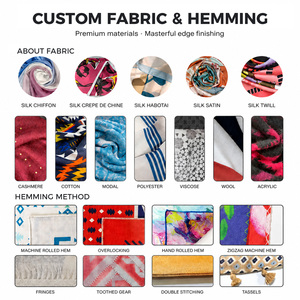 Sciarpa in Seta Personalizzata OEM di Alta Qualità, Stampa Digitale, Bordi Arrotolati a Mano, Hijab di Lusso, Bandana Quadrata - Product Image 6