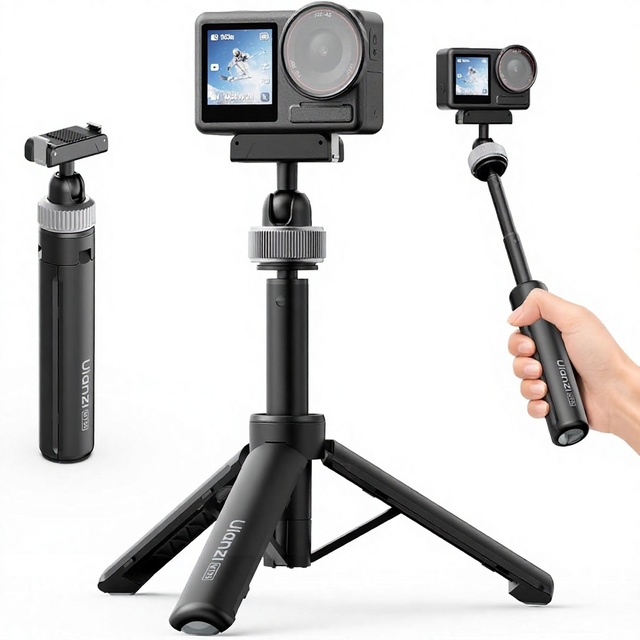 ULANZI MT95 Mini Tripod for Action 5 Pro/4/3/Osmo 360 | Aluminum Magnetic Quick Release Dual 360 Ball Head 3-in-1 Tripod