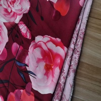 Tissu extensible 4 directions 100% polyester personnalisé, imprimé floral, doux et respirant, 105 GSM, pour robes, jupes, chemisiers, vêtements de sport