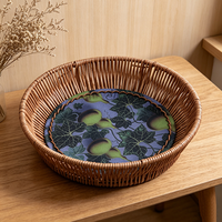 Panier de rangement polyvalent en rotin PP tressé à la main, écologique et moderne, design étanche pour table basse et maison