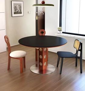 New Arrival Modern Round Black Dining <b>Table</b> <b>Set</b> with Mismatched Chairs & <b>Stools</b> for Home Kitchen Dining Room - Product Image 5