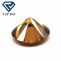 Pierres précieuses synthétiques en zircon cubique, taille ronde, café/café foncé, en vrac, forme ronde, taille diamant, qualité 5A, 0.8mm-12mm