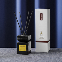 Ensemble de diffuseurs de roseaux de parfum et de logo personnalisé marque privée de luxe noir aromathérapie pour hôtel