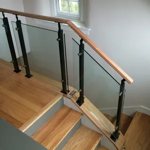 ACE Balustrades Stainless Steel Post Balcony Railing And Glass Design Lighted Glass Stairs Railing