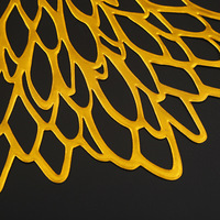 Napperons de table décoratifs ajourés en vinyle PVC doré métallisé, motif feuille tressée, pour réceptions de mariage et fêtes