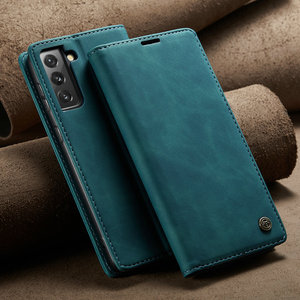 CaseMe Retro Della Cassa Magnetica per <span class=keywords><strong>Samsung</strong></span> Galaxy <span class=keywords><strong>S21</strong></span> <span class=keywords><strong>FE</strong></span> di Affari Cuoio di Vibrazione della Carta Del Raccoglitore DELL'UNITÀ di elaborazione del PC Della Copertura di TPU per <span class=keywords><strong>Samsung</strong></span> s21FE Caso - Product Image 1