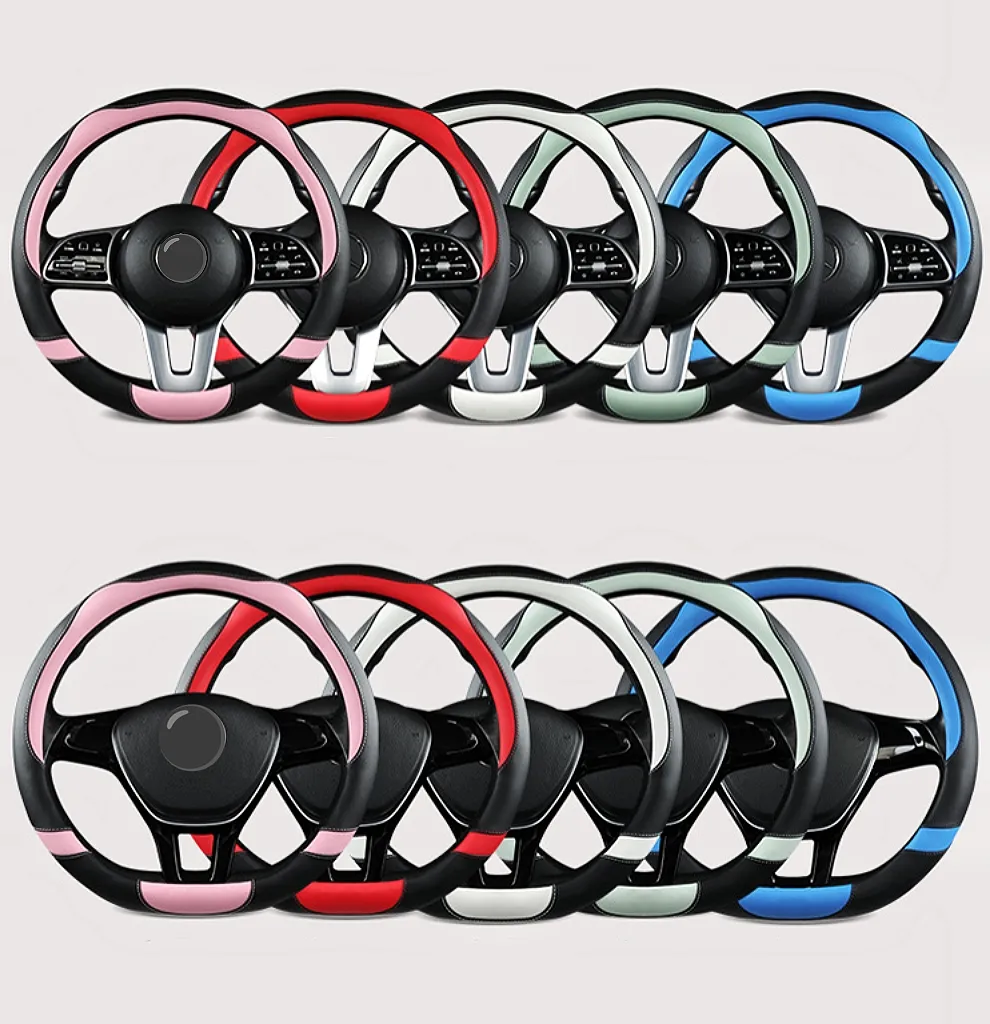 2023 Universal Non-slip High Quality Easy to Clean Comfortable O and D Shape Cute Shape Durable Car Steering Wheel Cover