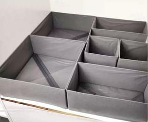 Ensemble de 6 contenants de rangement en tissu pliables, <span class=keywords><strong>organisateur</strong></span> de <span class=keywords><strong>tiroir</strong></span> rectangulaire pour sous-vêtements, vêtements de bébé, linge, vêtements - Product Image 3