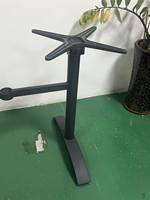 Table d'extérieur à double pied avec base en métal et support croisé, base pliable en aluminium noir de 29 pouces de hauteur, table et chaise de restaurant commerciaux