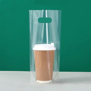 Bolsa de Plástico Transparente Reciclable Personalizada con Logotipo de Marca Impreso, Bolsa para Llevar Café, Bolsa con Asa - Product Image 3