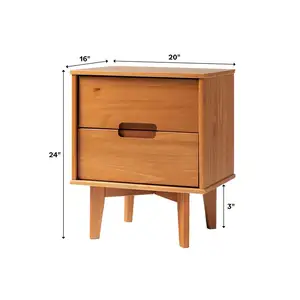 Home Dekorative Möbel Schlafzimmer möbel Nachttisch aus Holz mit 2 Schubladen