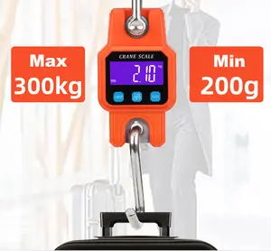 300kg/50g USB Charging Digital LCD Mini Crane Scale Portable Electronic Hanging Weight Scale