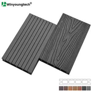 140x25mm 3D Embossed Winyoungtech Anti-termite Composite WPC <strong>Decking</strong> Anti Scratch 3d Wood Grain WPC Flooring Double Use Deck - Product Image 3