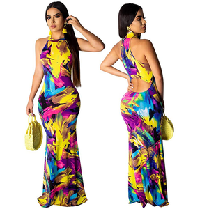 In grado Mujer Vestido De Noche Vestidos Para <span class=keywords><strong>Dama</strong></span> Kleider Plus Ukuran Gaun per Wanita stampa africana Plus Size abiti da donna - Product Image 5